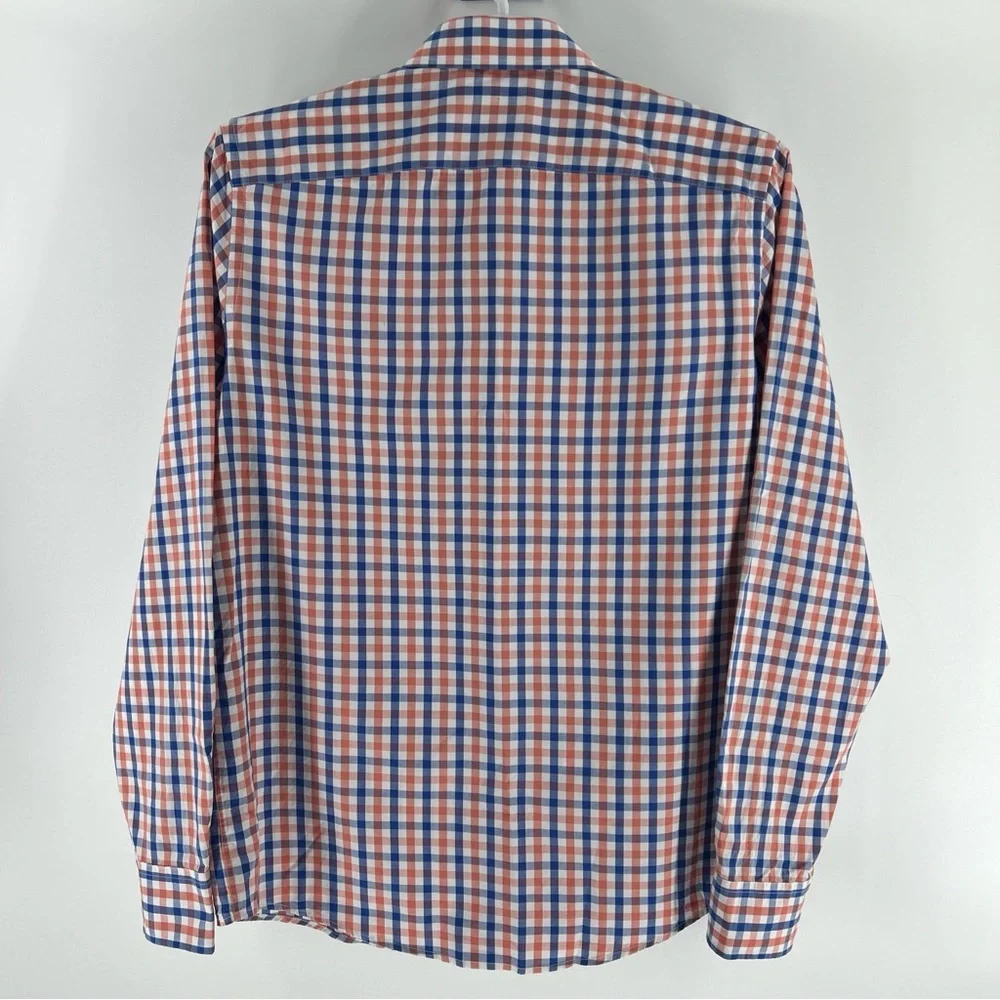 UNTUCKit Shirt Men’s Large Blue Orange Red Tall Slim Long Sleeve 100% Cotton
